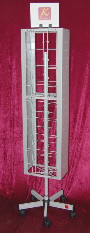 Bodenständer 247 mm Fachbreit, 18 Fächer, 1150 mm, 2-reihig, 2 Lochbleche, silber